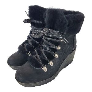 J. CREW Boots NORDIC SHEARLING Cuff Wedge Bootie